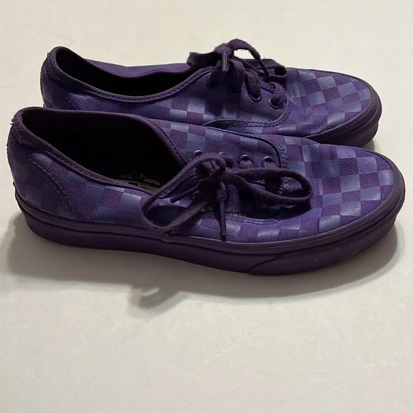 Van’s unisex purple checkerboard shoes size 6 men’s and 7.5 women’s - Picture 4 of 14